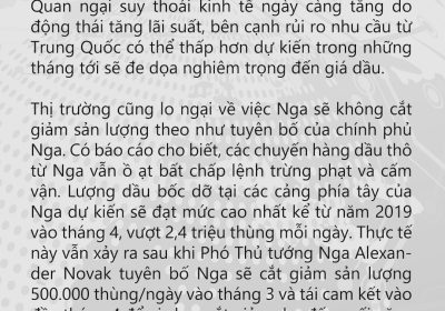 Giá dầu đang theo mức hàng ngày của đường 100 MA